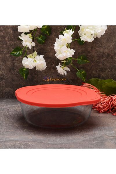 Paşabahçe Borcam Round Pot with Red Lid 2100cc