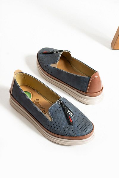 HKM shoes Sezon nou, damă, zilnic, sezonier, talpă moale, confortabili, complet ortopedici, cu fermoar în față, pantofi balerini