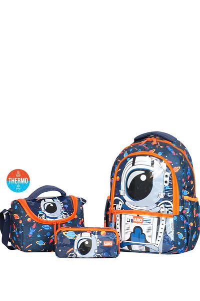 Wia Double Eyed Astronaut Patterned 3-piece Primary School BaG Set for Boy