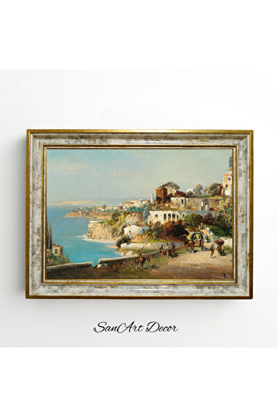 Sanart Pictură de epocă, pictură în ulei înrămată, pictură înrămată, decor ar...