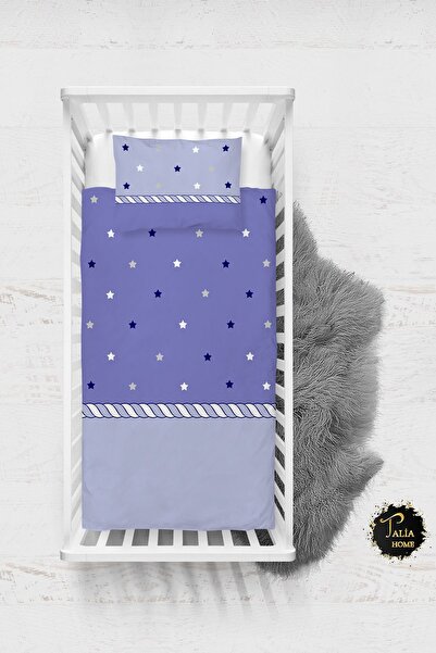 Talia Home طقم غطاء لحاف أطفال بنمط نجمة أرجوانية مع ملاءات TLABN-058