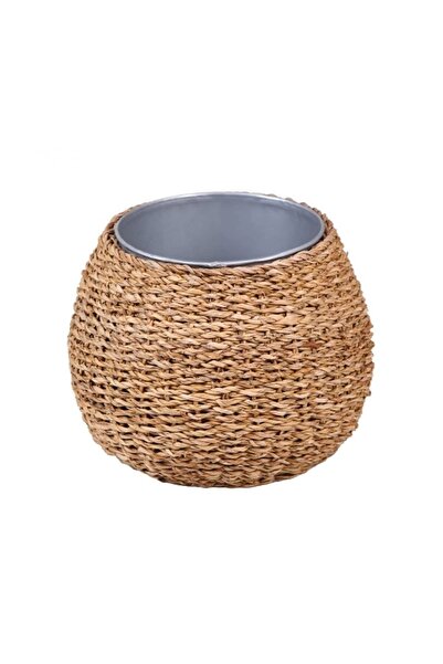 Genel Markalar Dekoratif Estetik Hasır Tombul Küçük Boy Vazo