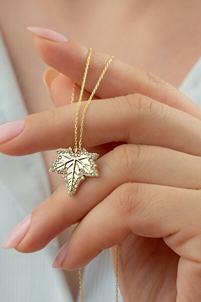Silvano Jewelry 925 Ayar Gümüş Çınar Yaprağı Kolye