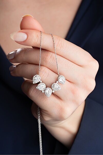 Silvano Jewelry 925 Ayar Gümüş Mıknatıslı Açılan Damla Kolye