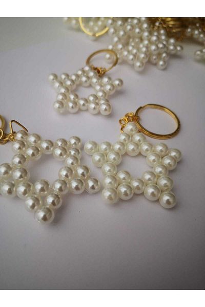 PASAMİA Cream Color Star Keychain (15 Pieces)