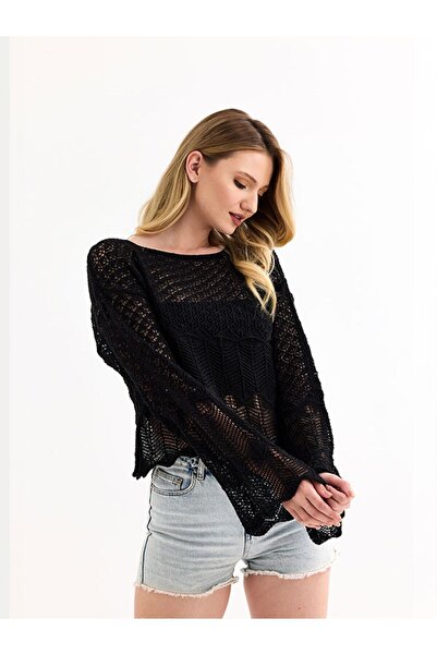 Sun Art Knitting ΠΛΕΚΤΟ CROP BLUZ ΔΙΑΚΟΠΤΗ ΤΡΥΠΗ