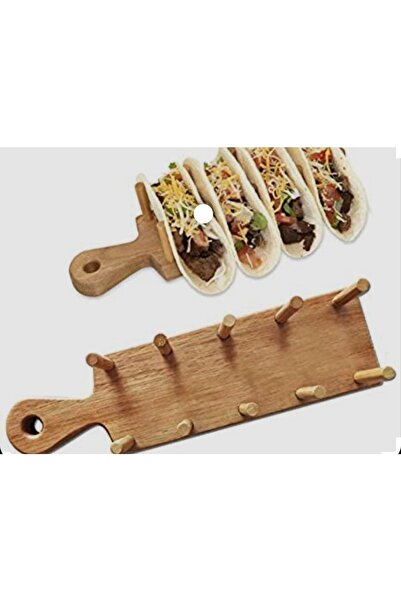 Retro Ahşap Taco Servis Tabağı Dürüm Servis Tahtası