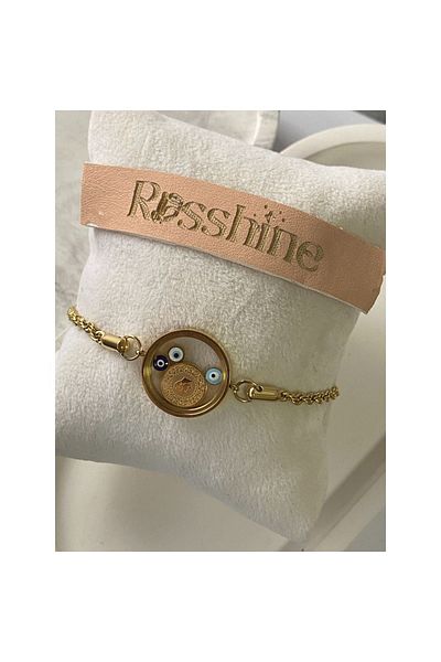 rosshine Unopenable Quartered Chain Steel Bracelet with Dome