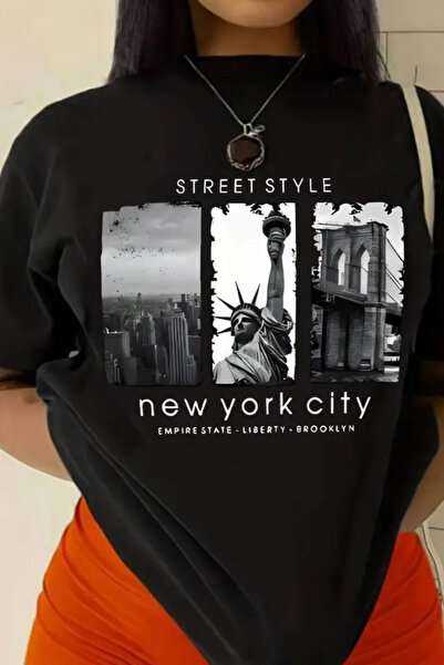 Dupe Design Njujork Štampano Oversize kroj T-shirt
