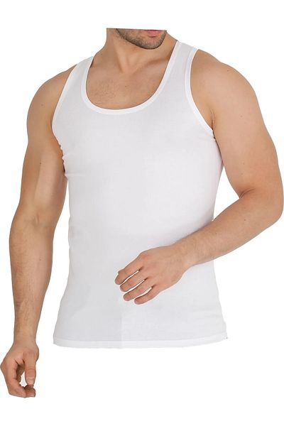 MYS GRUP TEKSTİL Men's Set of 3 Black and White Combed Cotton Modal Classic Undershirt / Tatkan