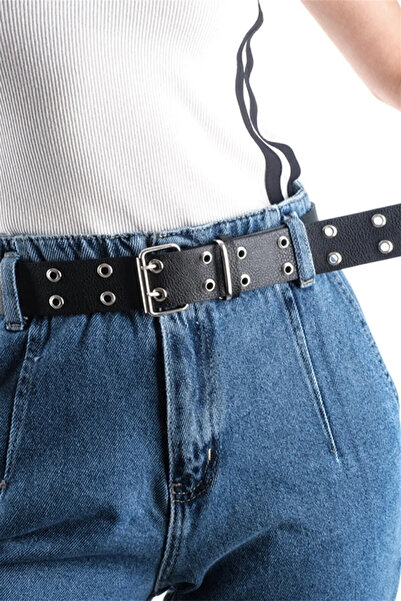 rosebelt Kuşgözlü Siyah  Kemer