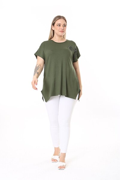 tıgersıze Μοντέλο με στάμπα γυναικείο μπλουζάκι μεγάλου μεγέθους