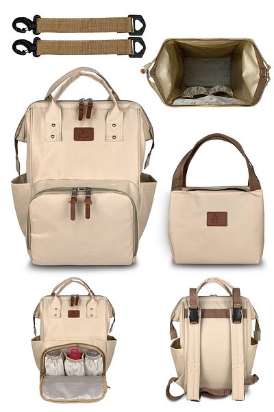 Stylo Beige Star Mother Baby Care Backpack - Gift Thermos Bag