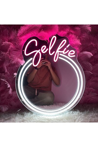 ARYA LİNA DESİGN Selfie yazılı ayna pleksi neon led