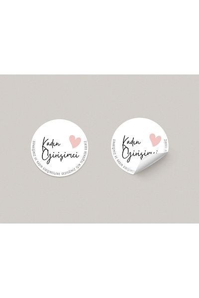 gg gençgirişimci Coated Sticker - Female Entrepreneur - (3X3 CM) 50 Pieces