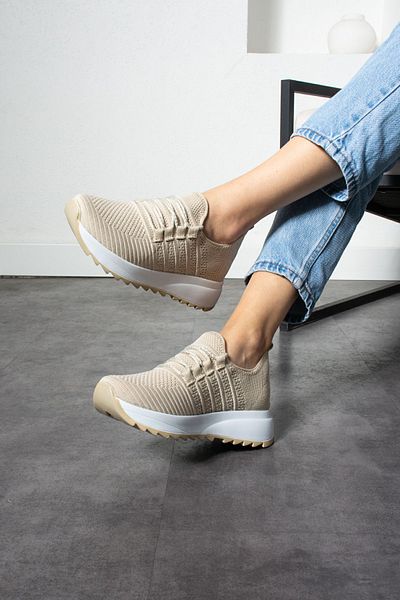 KOTAN Μπεζ Γυναικεία Sneakers - Ορθοπεδικά ελαφριά και μαλακή σόλα casual αθλητικά παπούτσια
