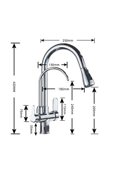 Newarc Spiral Purification Water Inlet Sink Faucet150589sp