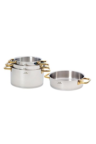 Jumbo Metalix Titanyum Gold 8 Parça Tencere Seti