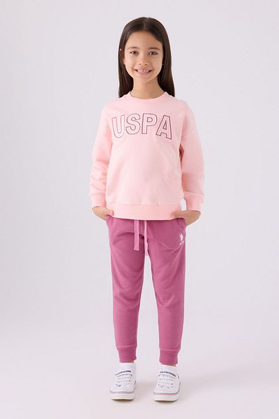 U.S. Polo Assn. Κορίτσια - Σετ φόρμας Sandy Sweet με άδεια στο κάτω μέρος και στο επάνω μέρος