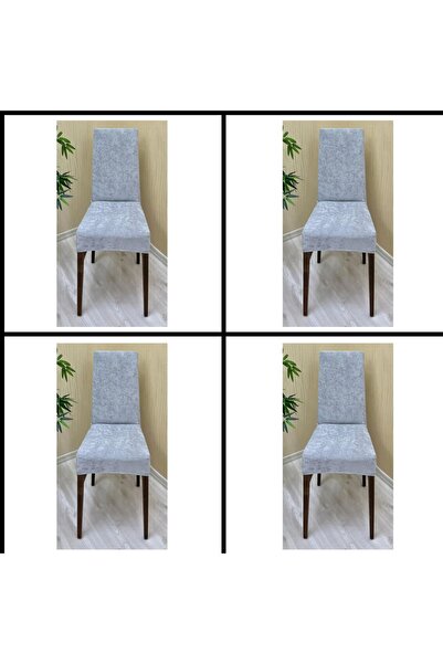 KILIFSAN 4 Adet BabyFace Kadife Kumaş Sandalye Kılıfı Yıkanabilir Likralı Esnek Lastikli, Sandalye Örtü