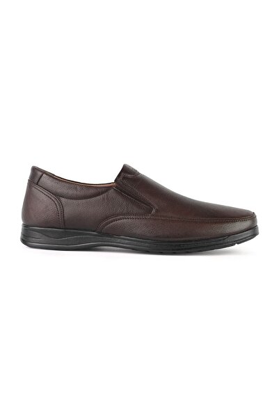 ERN SHOES Ανδρικά παπούτσια casual από γνήσιο δέρμα Full Orthopedic Brown