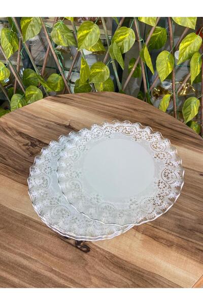 GÜRCÜGLASS Silver Lace ServinG Plate - Model