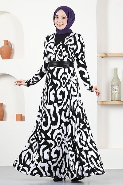 ModaMerve White Belted Dress - VTN921