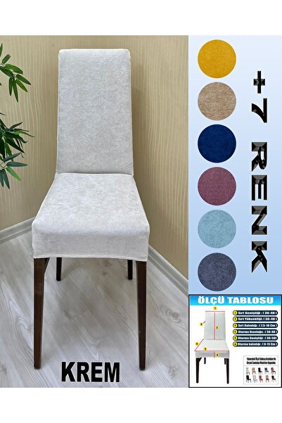KILIFSAN 4 Adet BabyFace Kadife Kumaş Sandalye Kılıfı Yıkanabilir Likralı Esn...
