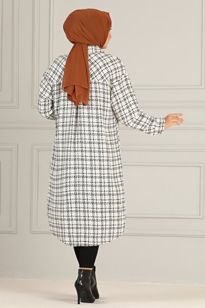 ModaMerve Buttoned Cap MSS3636 White