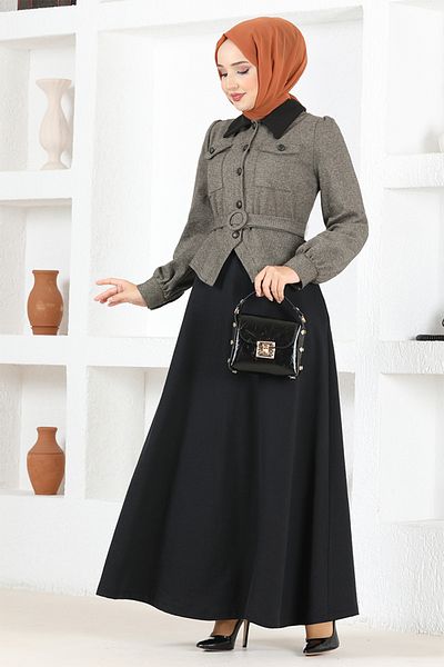ModaMerve Bolero Dress MSL2478 Mink