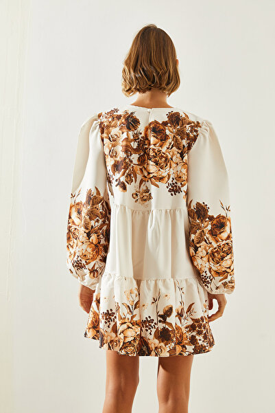 Bianco Lucci Γυναικείο φόρεμα με μοτίβο χαμηλού κοψίματος - 22301 60251765