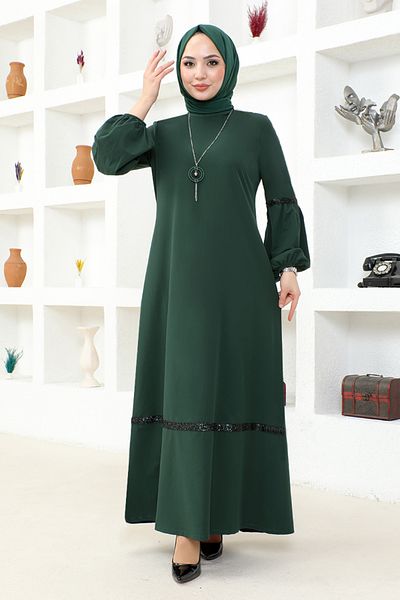 ModaMerve Κρεμαστό Φόρεμα ASM2676 Emerald