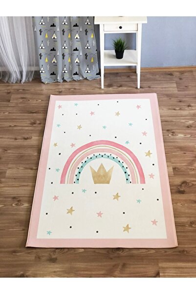 Evmila Gökkuşağı Desenli Baskılı 7mm Altı Kaymaz Ve Dökülmez Baskılı Makinede...