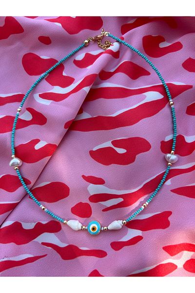 Gigi Blue Necklace with Evil Eye Beads