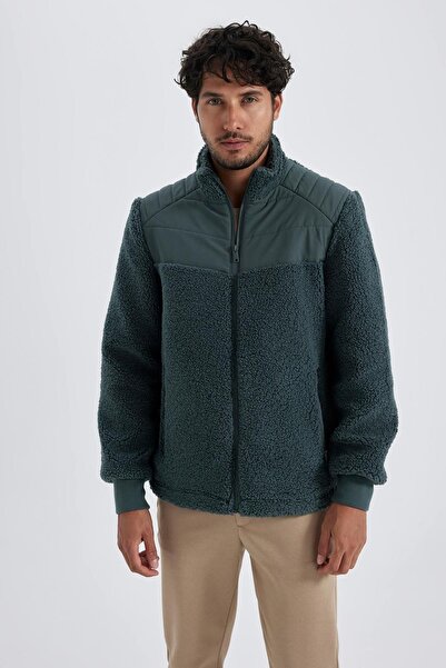 DeFacto Fleece Lined StAnd CollAr Modern Fit Plush CoAt - A7815ax23wn