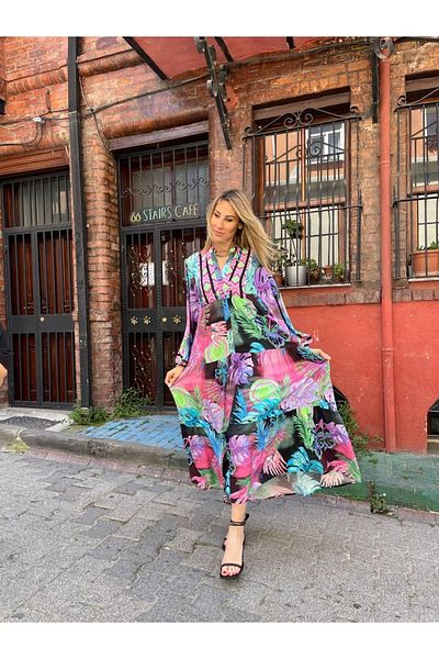 Natavan ROCHIE LUNGĂ CU MODEL COLORAT
