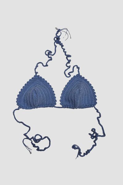 Uretti Set bikini Yıldız 7202 albastru - lucrat manual, tricotat cu crosetat, marimea 36