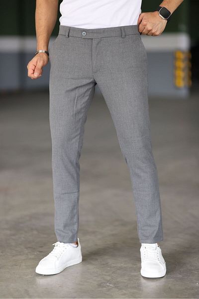 Gavazzi Boys School Gray Color Italian Cut Quality Flexible Lycra Ankle Length Fabric Trousers