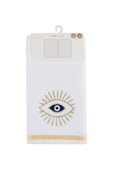 LC Waikiki lCW HOME 40x50 Cm White Embroidered Drying Cloth 2 Pack