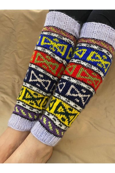 MESKSTORE Hand Knitted Leg Warmers 2 Pairs