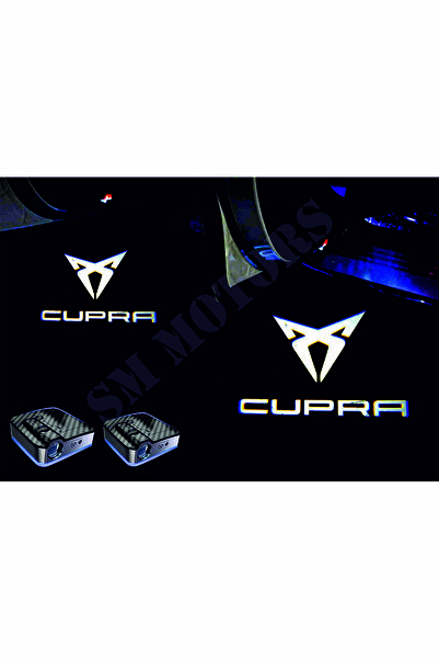 Sm Motors CUPRA Araçlar Için Pilli Yapıştırmalı Kapı Altı Led Logo
