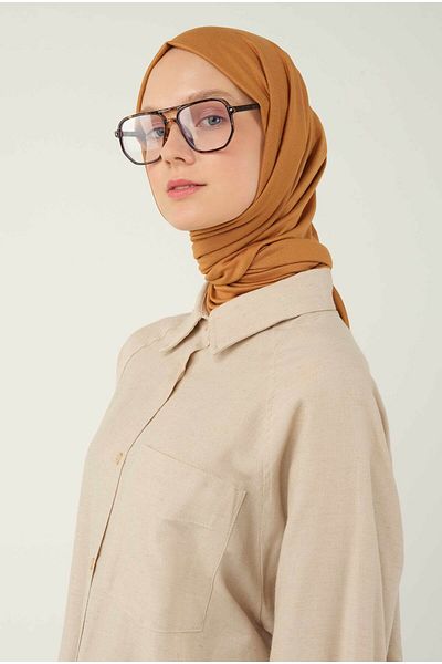 HEQA Şal Bumbac Pieptănat Muştar