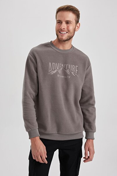 DeFacto Discovery ChAnnel Crew Neck Relax Fit Fleece SweAtshirt A5362ax23wn