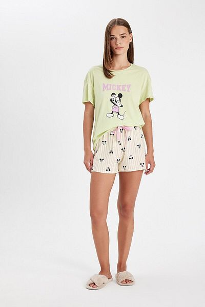 DeFacto Set de pijamale cu mânecă scurtă cu mânecă scurtă Disney Mickey și Minnie - D4474AX24HS