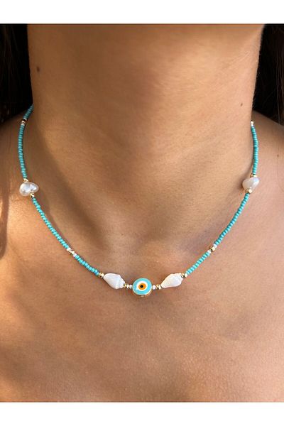 Gigi Blue Necklace with Evil Eye Beads