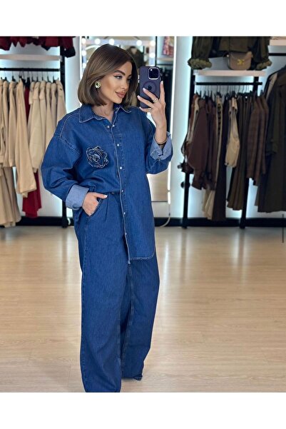 Natavan بدلة الدنيم - أزرق داكن