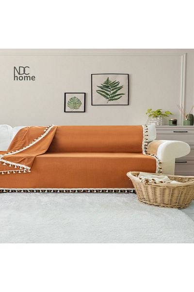 NDC HOME Калъф за диван Premium Linen Cinnamon - Pompon (170 x 220)