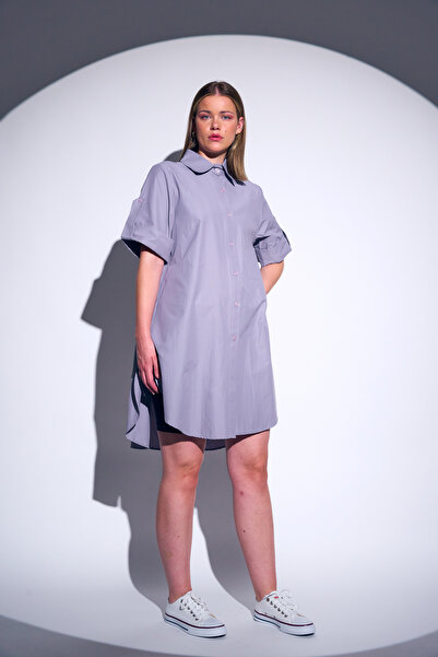 HANIQA Kısa Kollu Uzun Basic Gömlek