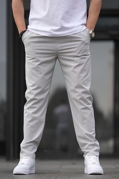 Madmext Graue Herrenhose mit geradem Bein 6530