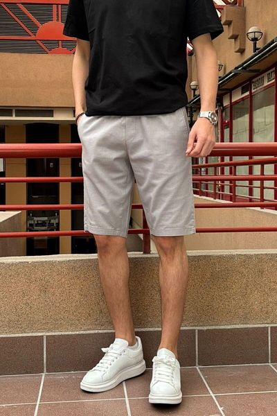 inpool Elastic Waist-laced, Regular Fit, Summer, Old Money Culture, Linen (linen), Woven shorts